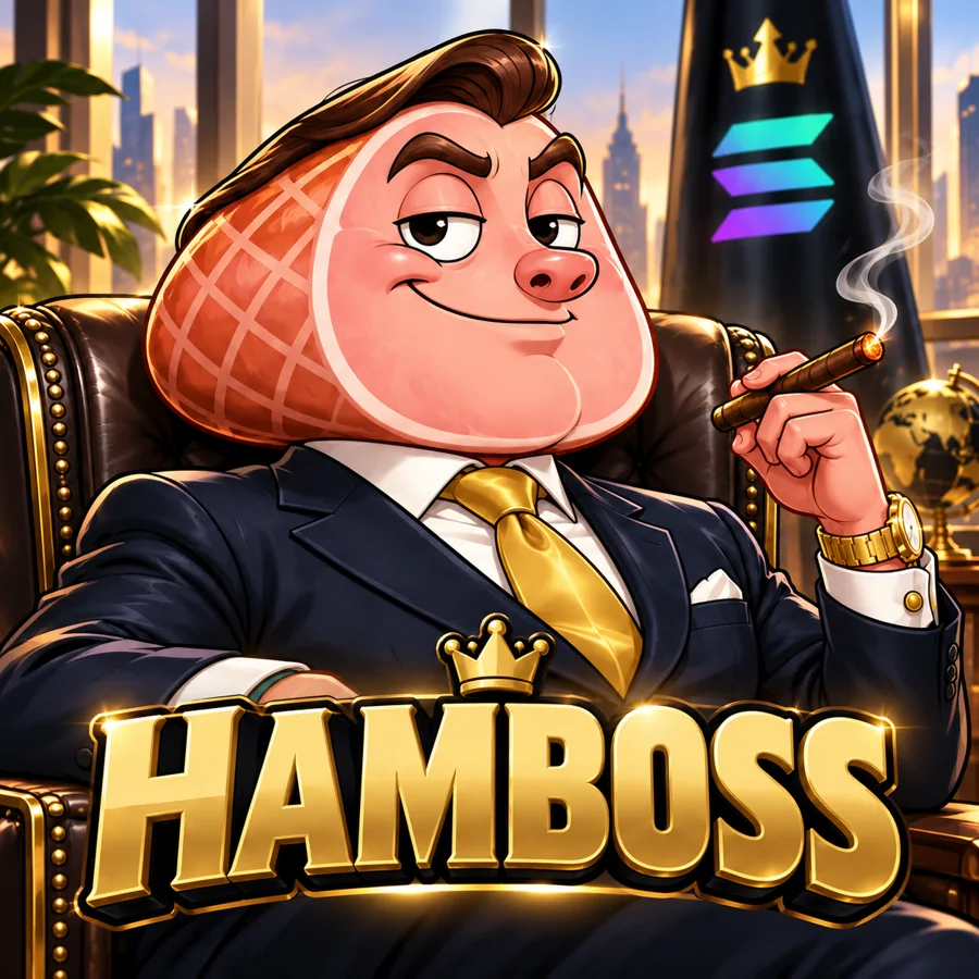 Official HamBoss mascot seated in an executive chair
